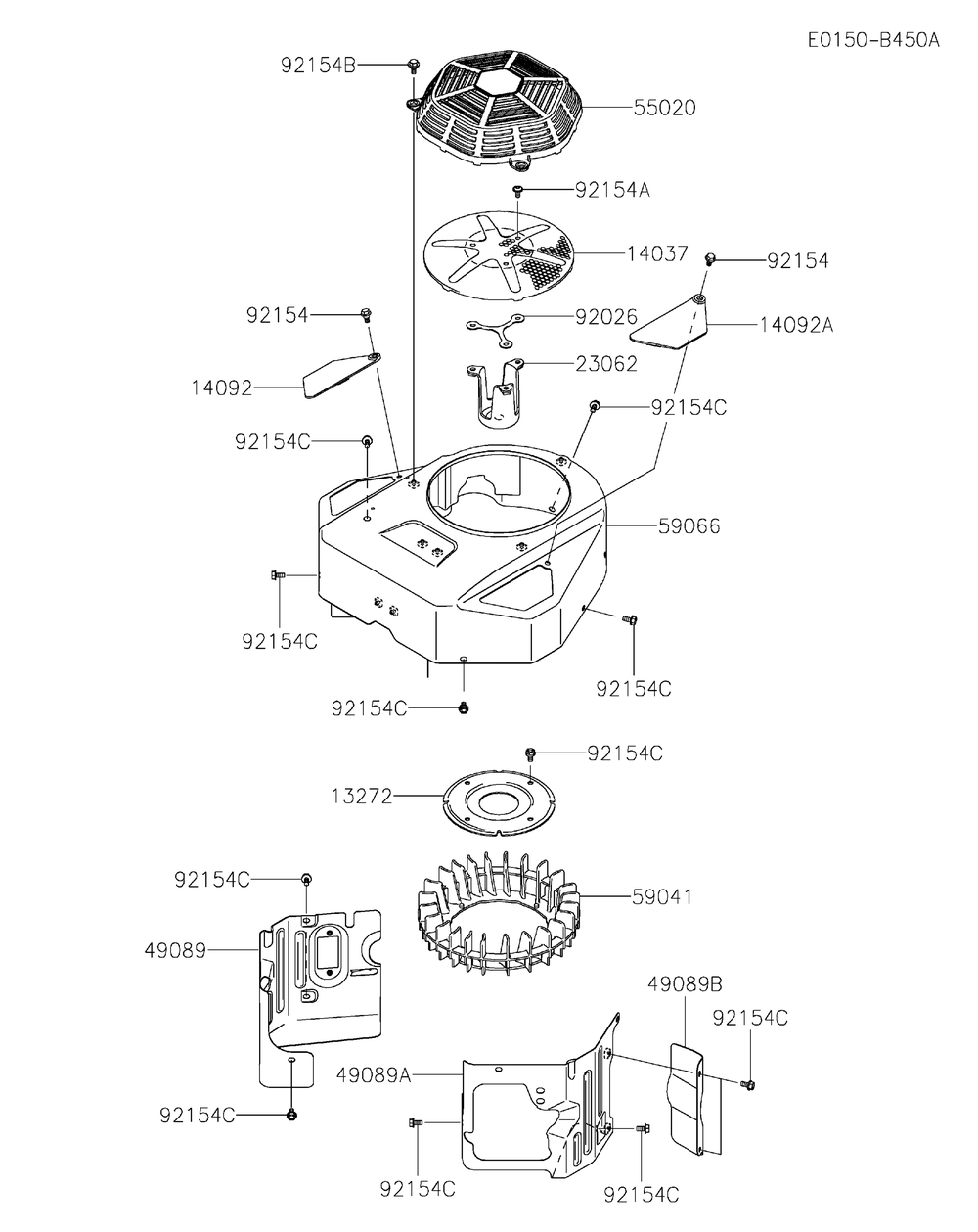 Cooling Equipment Diagram and Parts List for FX691V-CS32  Cub Cadet Engine